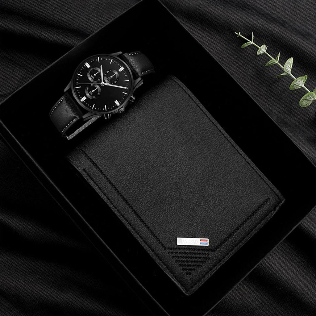 Elegant Watch with Trendy Wallet | Gift Box | 2-in-1