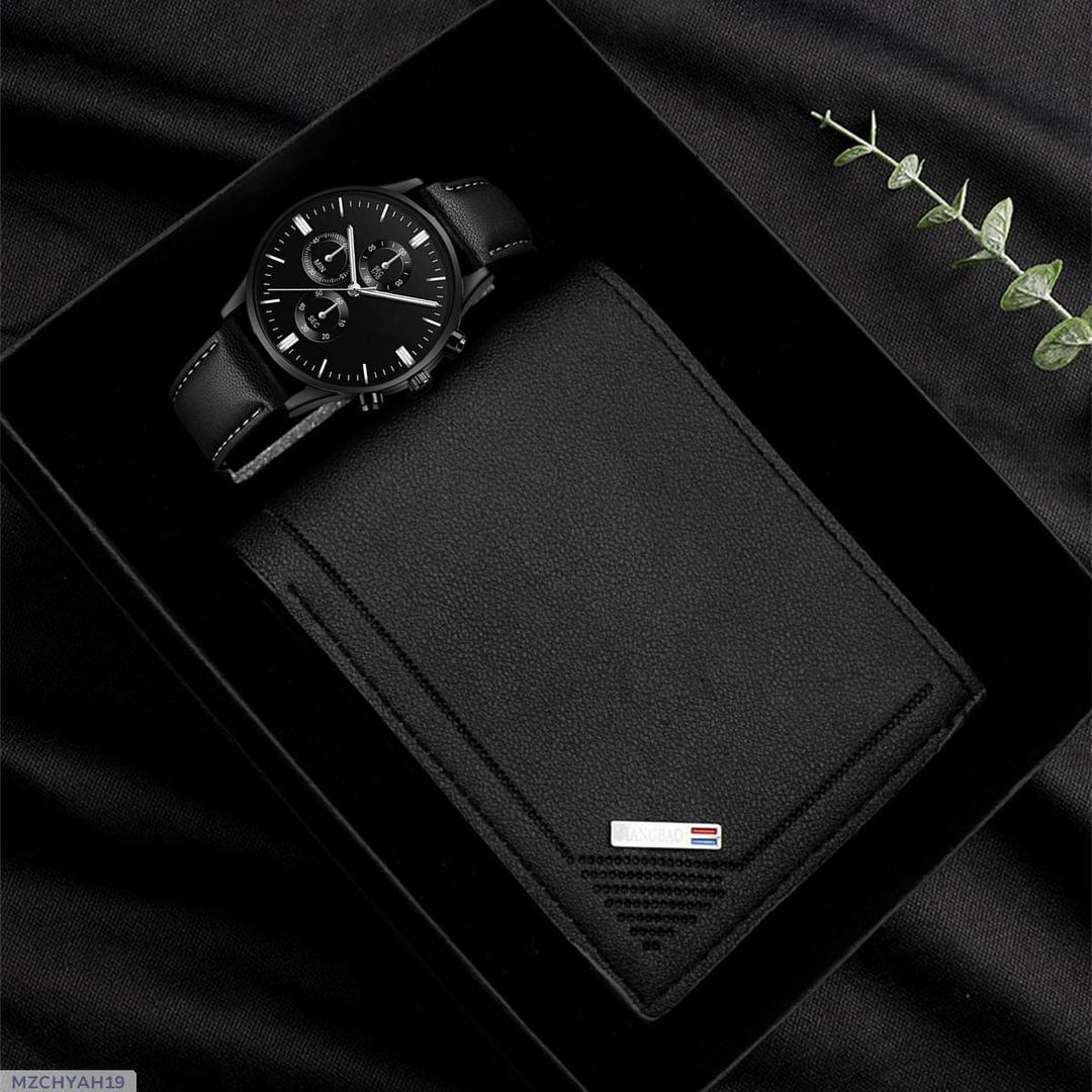 Elegant Watch with Trendy Wallet | Gift Box | 2-in-1